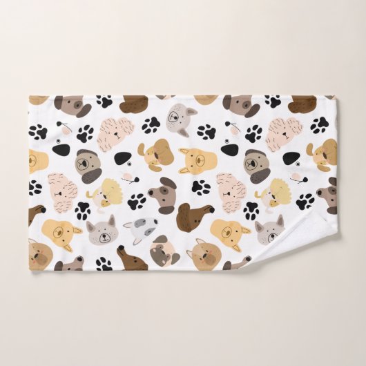 Dog Days - Hondenrassen en hond Paws Pattern Bad Handdoek (Handdoek)