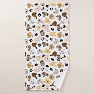 Dog Days - Hondenrassen en hond Paws Pattern Badhanddoek