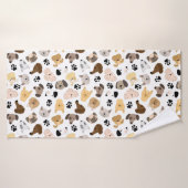 Dog Days - Hondenrassen en hond Paws Pattern Badhanddoek (Badhanddoek)