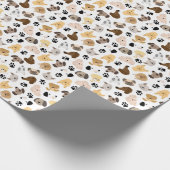 Dog Days - Hondenrassen en hond Paws Pattern Cadeaupapier (Hoek)