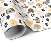 Dog Days - Hondenrassen en hond Paws Pattern Cadeaupapier (Rol Hoek)