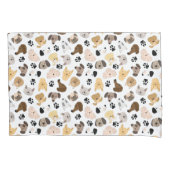 Dog Days - Hondenrassen en hond Paws Pattern Kussensloop (Voorkant)