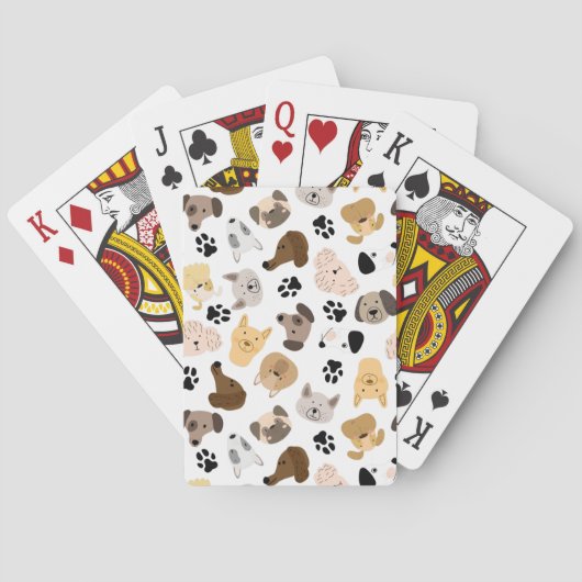 Dog Days - Hondenrassen en hond Paws Pattern Pokerkaarten (Achterkant)