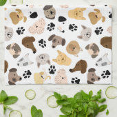 Dog Days - Hondenrassen en hond Paws Pattern Theedoek (Gevouwen)