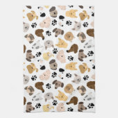 Dog Days - Hondenrassen en hond Paws Pattern Theedoek (Verticaal)