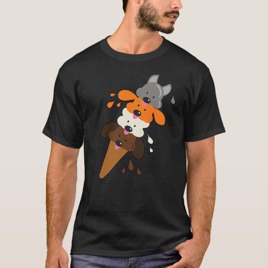 Dog Days of Summer Cute Puppy Ice Cream Cone T-shirt (Voorkant)