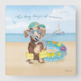Dog Days of Summer Vierkante Klok