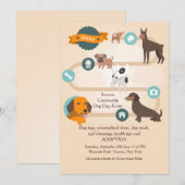 Dog Daze Adoption Uitnodiging (Voorkant / Achterkant)