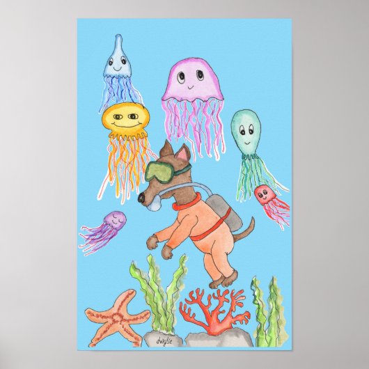 Dog Deep Sea Diver Poster (Voorkant)