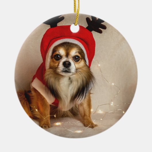 Dog Deer Keramisch Ornament (Voorkant)