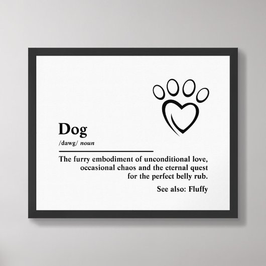 Dog Definition Wall Art Typography Poster