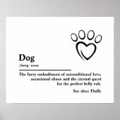 Dog Definition Wall Art Typography Poster (Voorkant)