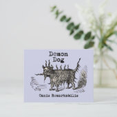 Dog Demon  Funny Cute Briefkaart (Staand voorkant)