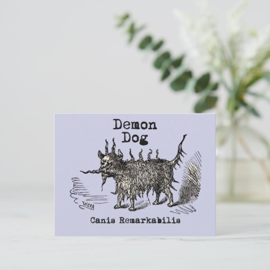 Dog Demon  Funny Cute Briefkaart (Staand voorkant)