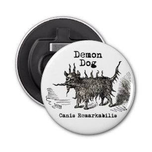Dog Demon  Funny Cute Button Flesopener