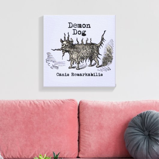 Dog Demon  Funny Cute Canvas Afdruk (Insitu (Woonkamer))