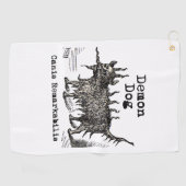 Dog Demon Funny Cute Golfhanddoek (Horizontaal)