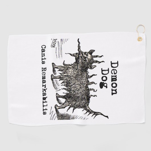 Dog Demon Funny Cute Golfhanddoek (Horizontaal)
