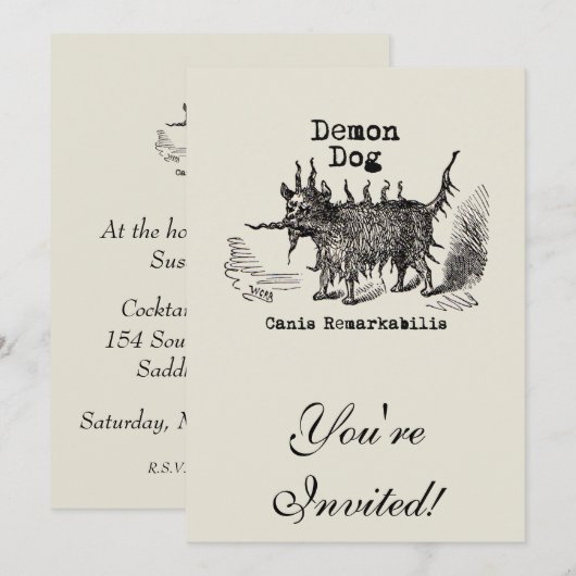 Dog Demon  Funny Cute Kaart (Voorkant / Achterkant)