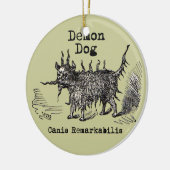 Dog Demon Funny Cute Keramisch Ornament (Links)