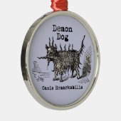 Dog Demon Funny Cute Metalen Ornament (Rechts)
