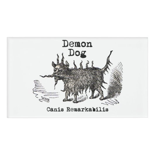 Dog Demon Funny Cute Naambadge (Voorkant)