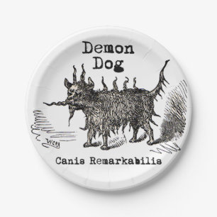 Dog Demon Funny Cute Papieren Bordje