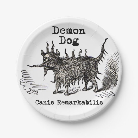 Dog Demon Funny Cute Papieren Bordje (Voorkant)