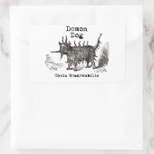 Dog Demon  Funny Cute Rechthoekige Sticker (Tas)