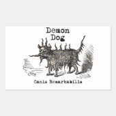 Dog Demon Funny Cute Rechthoekige Sticker (Voorkant)