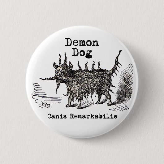 Dog Demon  Funny Cute Ronde Button 5,7 Cm (Voorkant)