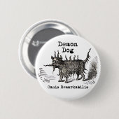 Dog Demon  Funny Cute Ronde Button 5,7 Cm (Voorkant /achterkant)