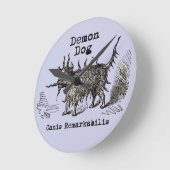 Dog Demon  Funny Cute Ronde Klok (Hoek)