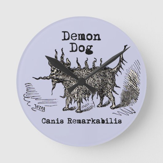 Dog Demon  Funny Cute Ronde Klok (Voorkant)
