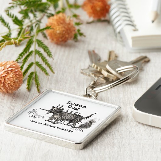 Dog Demon  Funny Cute Sleutelhanger (Zijkant)