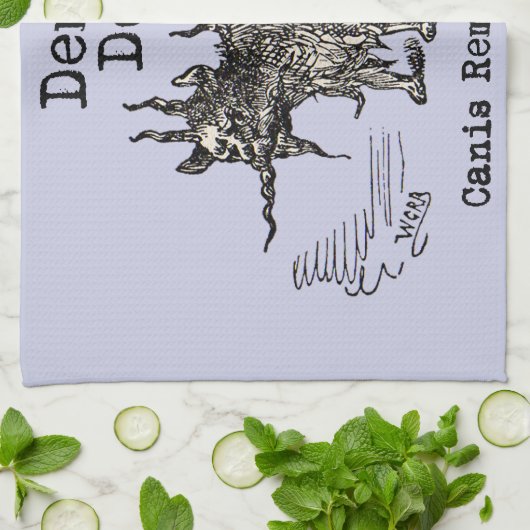 Dog Demon  Funny Cute Theedoek (Gevouwen)