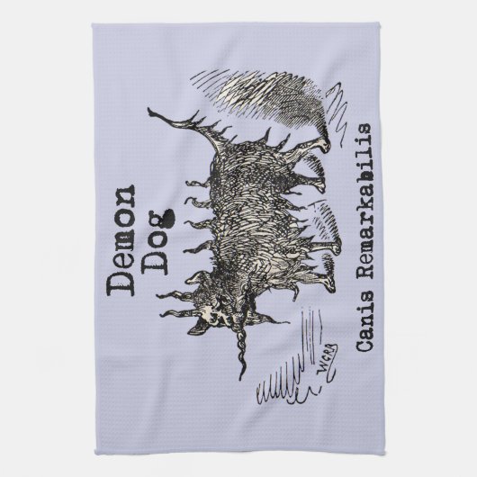 Dog Demon Funny Cute Theedoek (Verticaal)