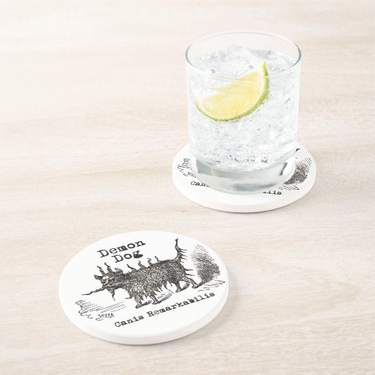Dog Demon  Funny Cute Zandsteen Onderzetter (Zijkant)