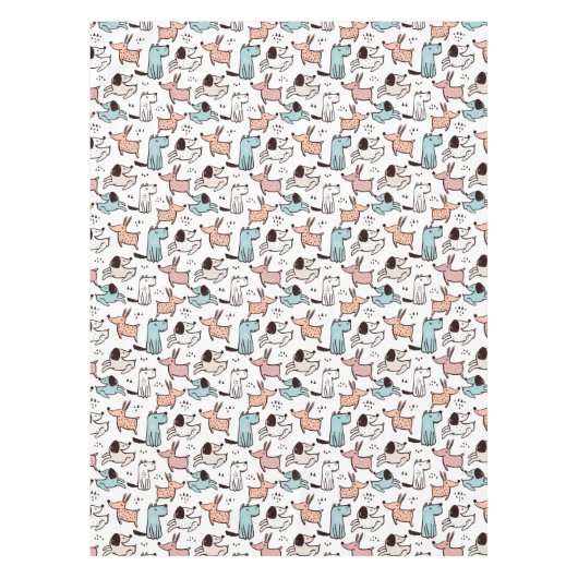 Dog Designer Tablecloth - Dog Birthday Party Gift Tafelkleed (Voorkant)
