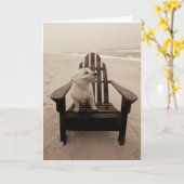 Dog die de strand aanpast kaart (Gele Bloem)