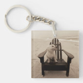 Dog die de strand aanpast sleutelhanger (Voorkant)
