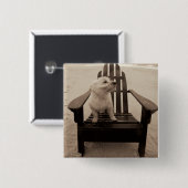 Dog die de strand aanpast vierkante button 5,1 cm (Voorkant /achterkant)