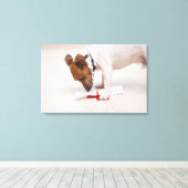 Dog die een diploma uitzoekt canvas afdruk (Insitu (Houten vloer))