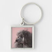 Dog die weg kijkt sleutelhanger (Voorkant)