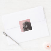 Dog die weg kijkt vierkante sticker (Envelop)