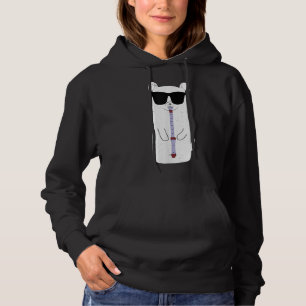 Dog die zonnebril draagt Clarinet Funny Clar Hoodie