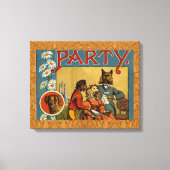 Dog Dinner Party hondenafbeelding Canvas Afdruk (Voorkant)