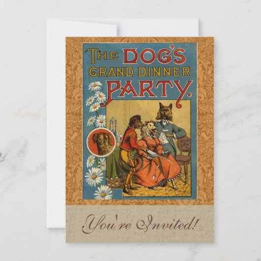 Dog Dinner Party  hondenafbeelding Kaart (Voorkant)