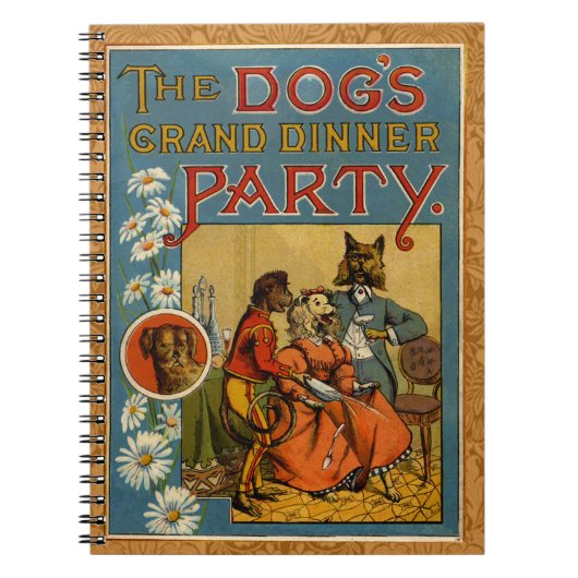 Dog Dinner Party  hondenafbeelding Notitieboek (Voorkant)