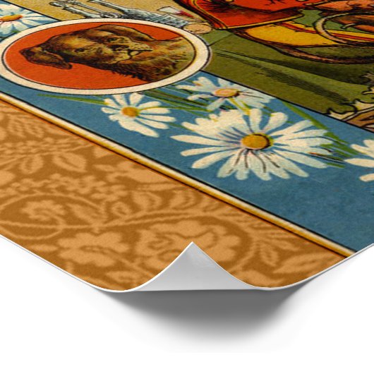 Dog Dinner Party  hondenafbeelding Poster (Hoek)